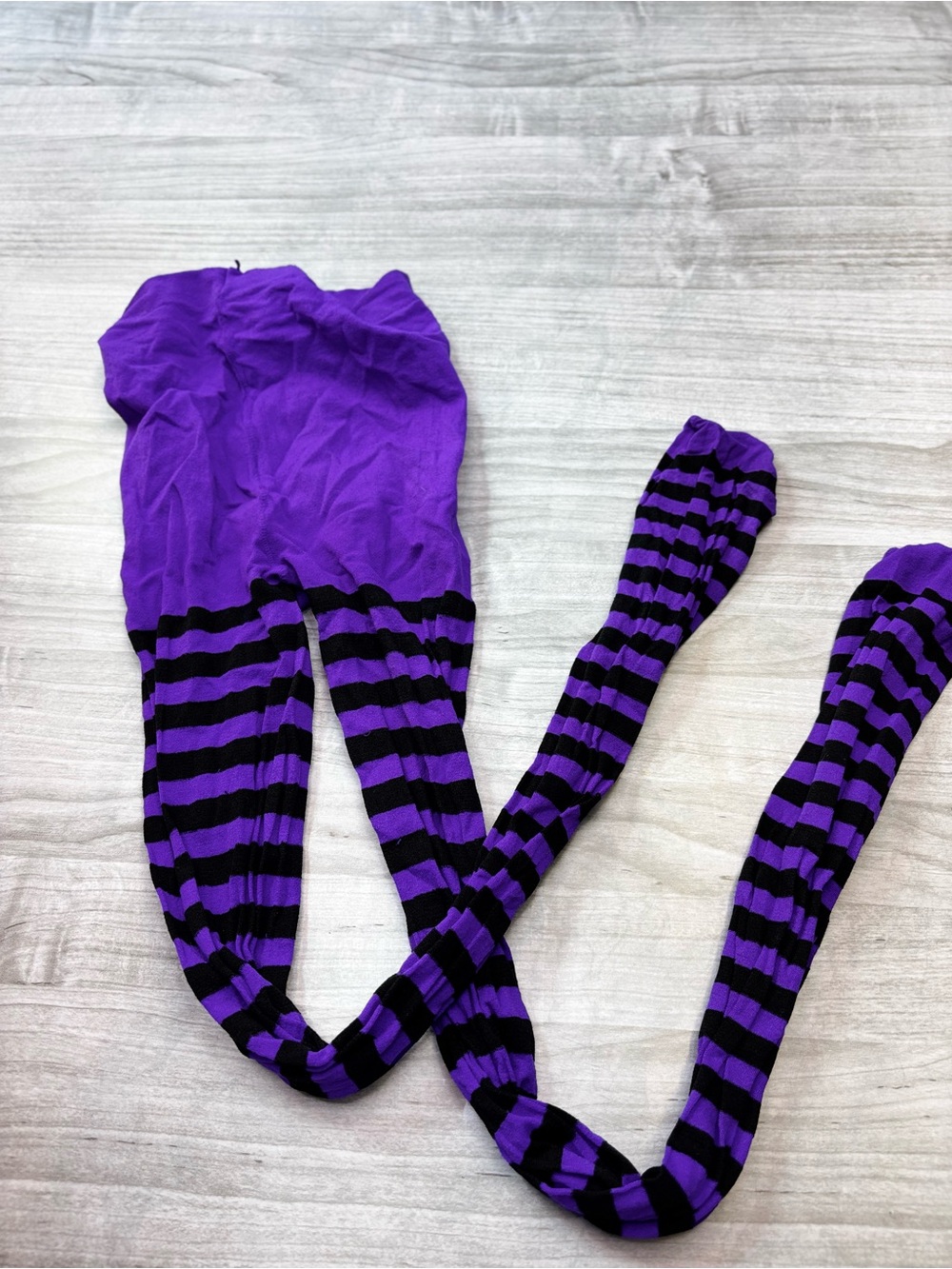 Purple and Black Striped Witch Halloween Tights - Fun Patterned Hosiery